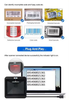 Máy quét mã vạch máy tính để bàn tốc độ cao Máy đọc mã vạch 2D không dùng tay DP8550