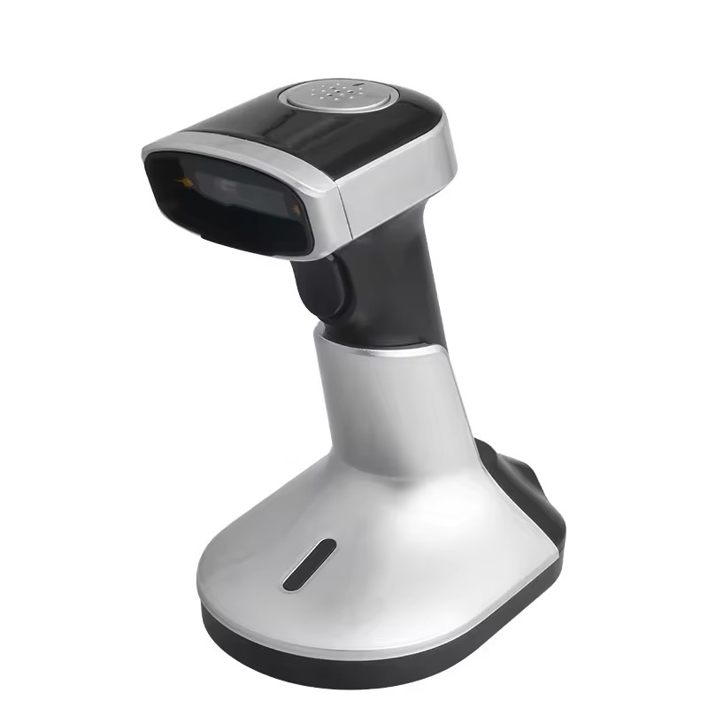 Máy quét mã vạch cầm tay Mã Qr 1D Với Thang sạc USB Máy đọc mã vạch không dây Bluetooth